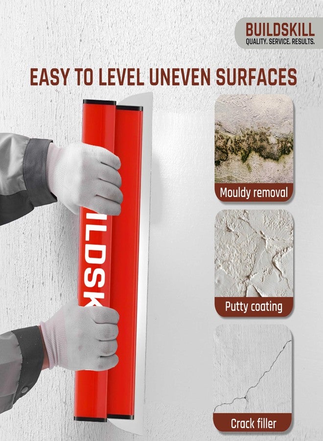 BUILDSKILL أداة تسوية شديدة التحمل من BUILDSKILL | شفرة من الفولاذ المقاوم للصدأ بطول 18 بوصة | مقبض مريح لتسوية معجون الجدران، وتشطيب الجدران الجافة، وملء الشقوق | شفرة قابلة للاستبدال مقاومة للصدأ | تصميم خفيف الوزن - Image 3